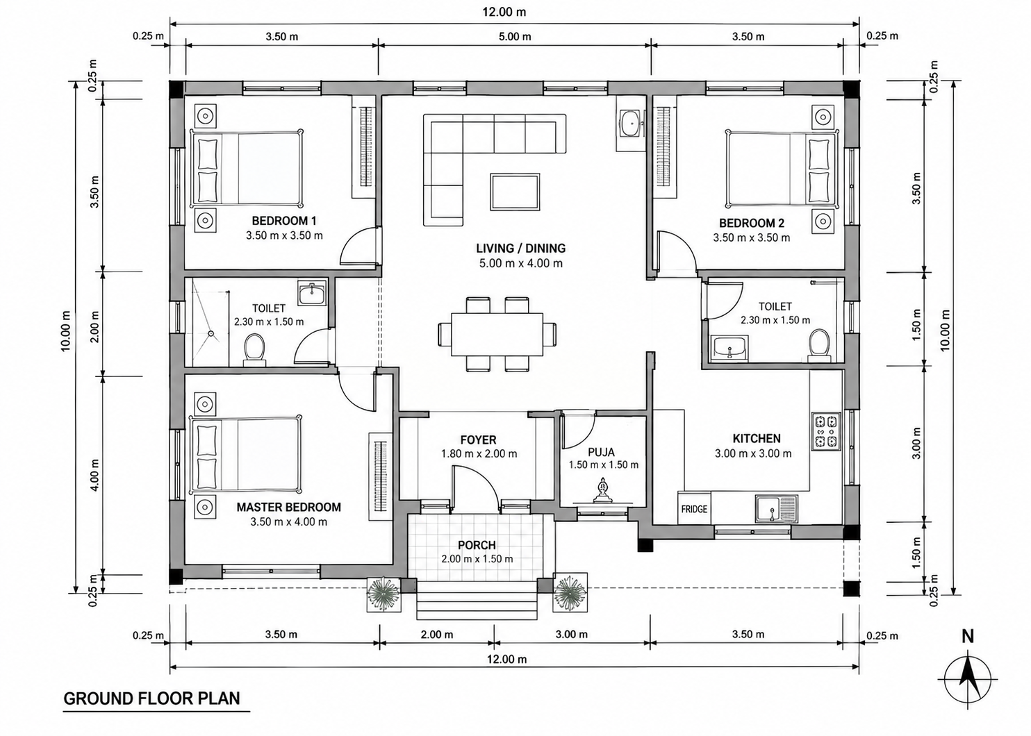 Architectural floor plan drawing
