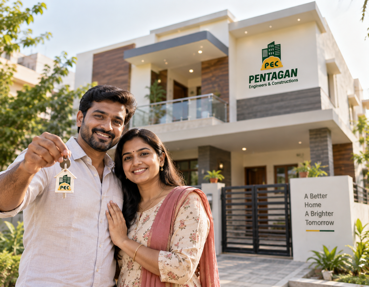 Happy homeowners who built with Pentagan Engineers