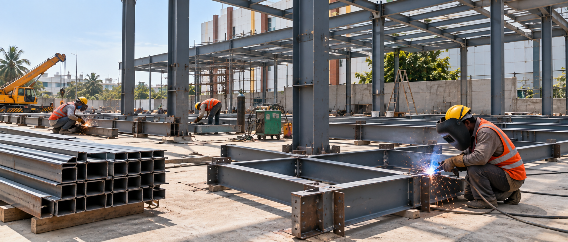 The Chennai Silks steel fabrication works, T Nagar