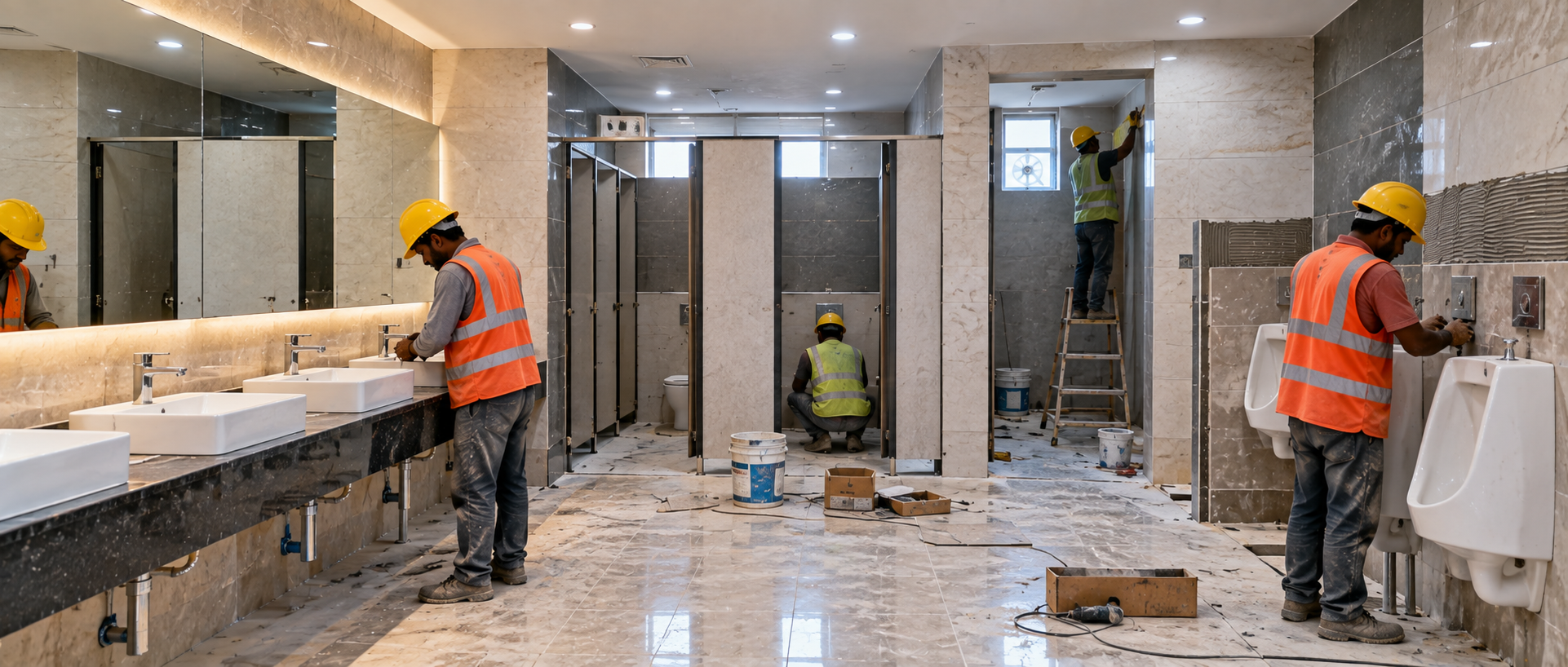 The Chennai Silks toilet block remodelling, Velachery