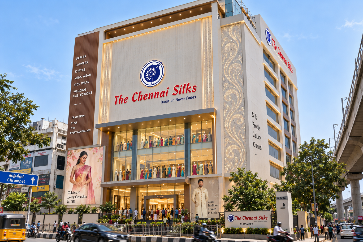 The Chennai Silks 8-floor commercial building, Crompet