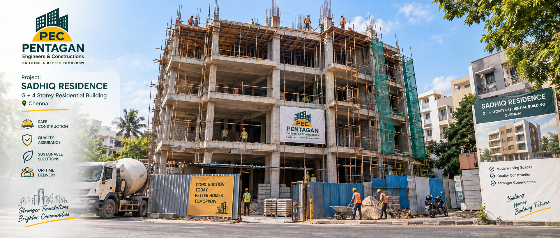 Mr. Sadhiq Residence — G+4 floors under construction, Anna Nagar