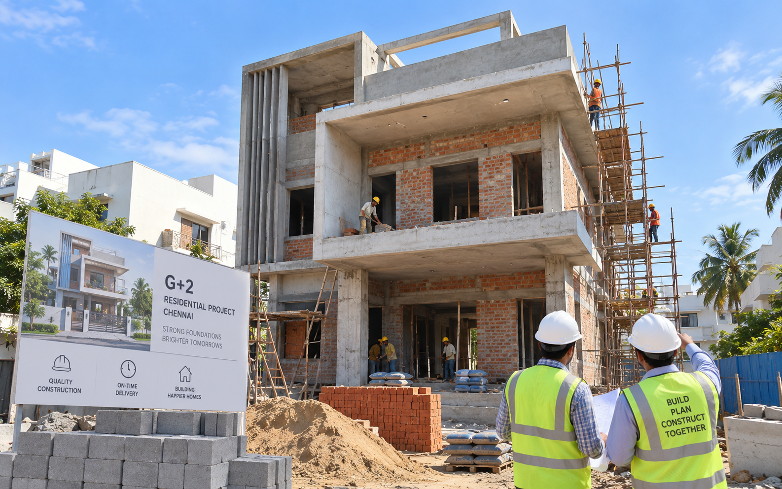 Residential housing construction site